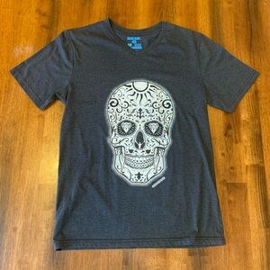 Mare Blue T-Shirt Small Black w/ White Skull Head Mexico Short Sleeve Halloween